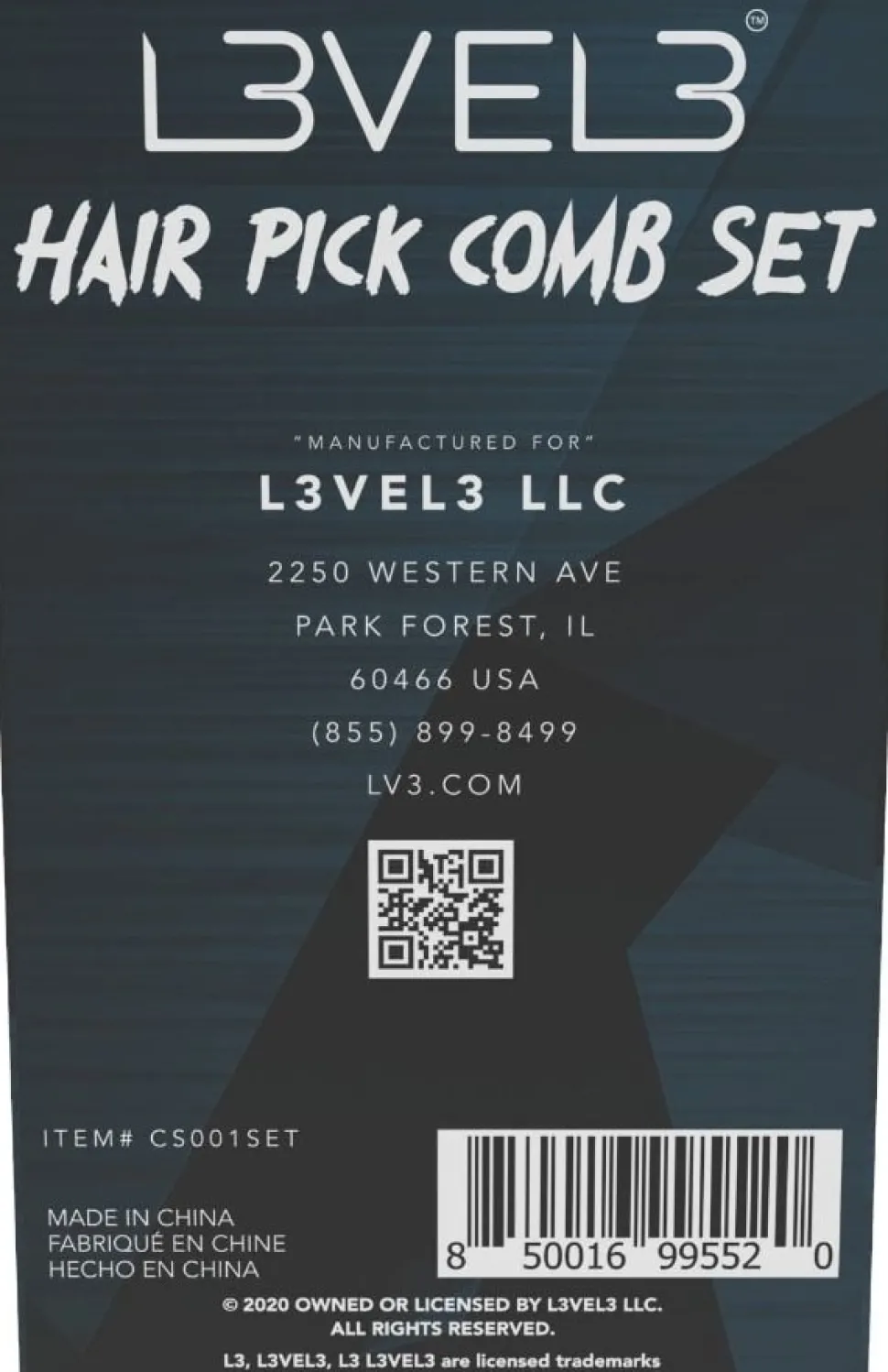 L3VEL3 - Hair Pick Comb Set 2 Pcs