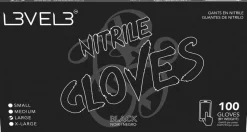 L3VEL3 Black X-Large Professional Nitrile Gloves 100 Pack
