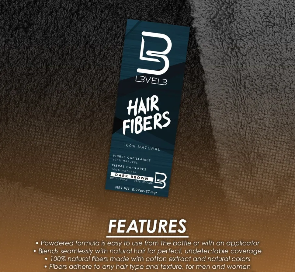 L3VEL3 Hair Fibers Brown 27.5g