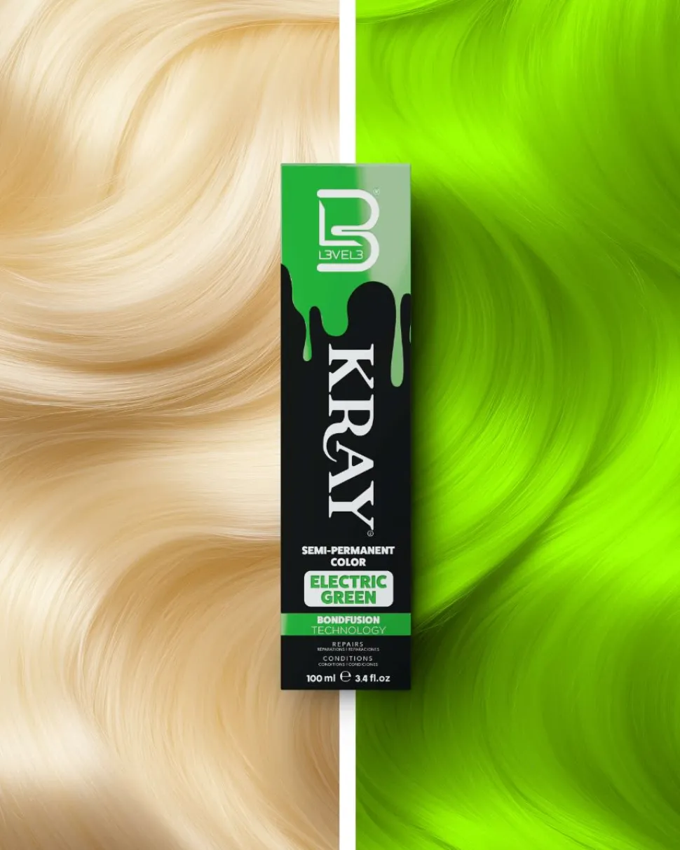 L3VEL3 Kray Electric Green Semi Permanent Color Tube 100 ml