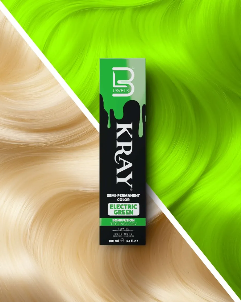 L3VEL3 Kray Electric Green Semi Permanent Color Tube 100 ml