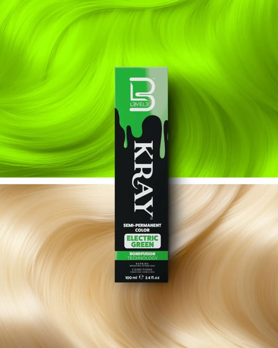 L3VEL3 Kray Electric Green Semi Permanent Color Tube 100 ml