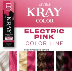 L3VEL3 Kray Electric Pink Semi Permanent Color Tube 100 ml