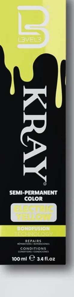 L3VEL3 Kray Electric Yellow Semi Permanent Color Tube 100 ml