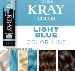 L3VEL3 Kray Light Blue Semi Permanent Color Tube 100 ml