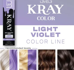 L3VEL3 Kray Light Violet Semi Permanent Color Tube 100 ml