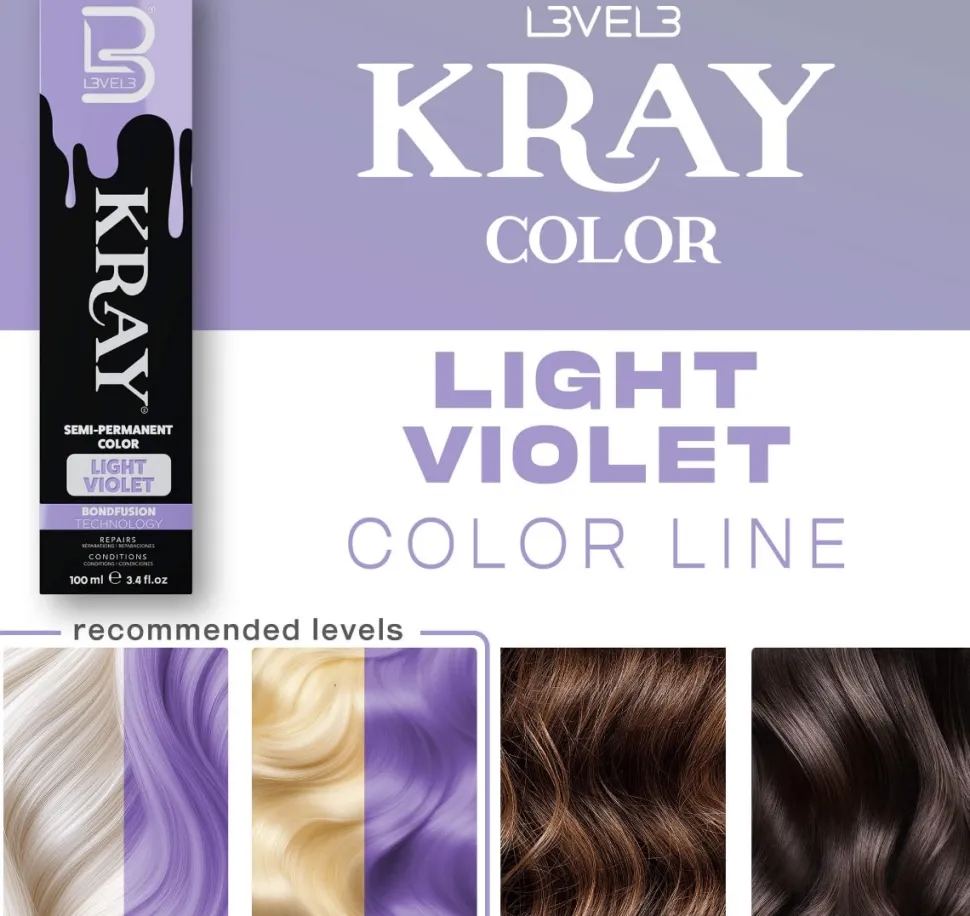 L3VEL3 Kray Light Violet Semi Permanent Color Tube 100 ml