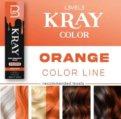 L3VEL3 Kray Orange Semi Permanent Color Tube 100 ml