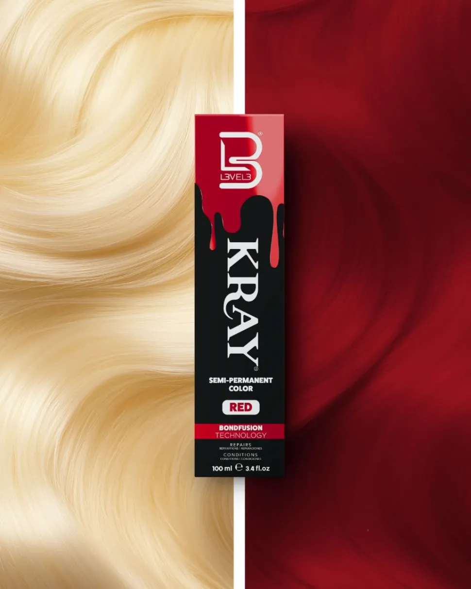 L3VEL3 Kray Red Semi Permanent Color Tube 100 ml