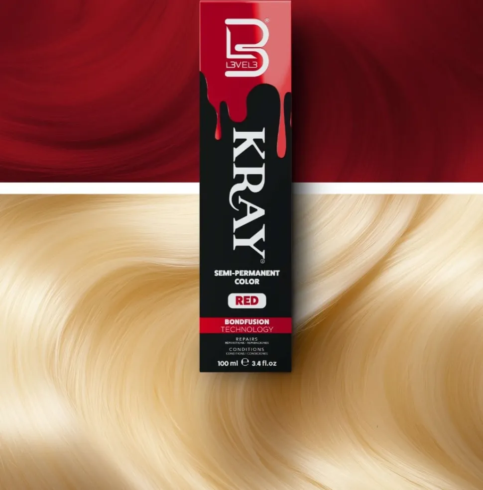 L3VEL3 Kray Red Semi Permanent Color Tube 100 ml