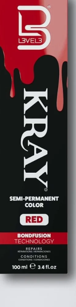 L3VEL3 Kray Red Semi Permanent Color Tube 100 ml
