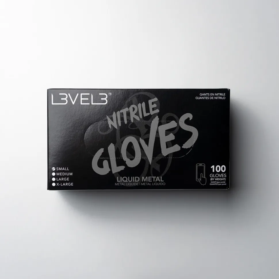 L3VEL3 Liquid Metal Medium Professional Nitrile Gloves 100 Pack