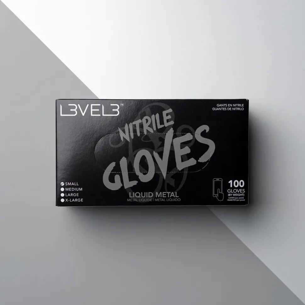 L3VEL3 Liquid Metal Medium Professional Nitrile Gloves 100 Pack