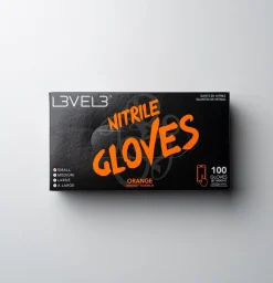 L3VEL3 Orange Small Professional Nitrile Gloves 100 Pack