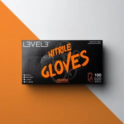 L3VEL3 Orange Small Professional Nitrile Gloves 100 Pack