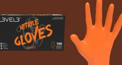 L3VEL3 Orange X-Large Professional Nitrile Gloves 100 Pack