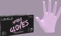 L3VEL3 Pearl Lavender Large Professional Nitrile Gloves 100 Pack
