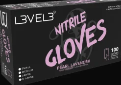 L3VEL3 Pearl Lavender X-Large Professional Nitrile Gloves 100 Pack