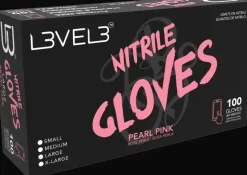L3VEL3 Pearl Pink Large Professional Nitrile Gloves 100 Pack
