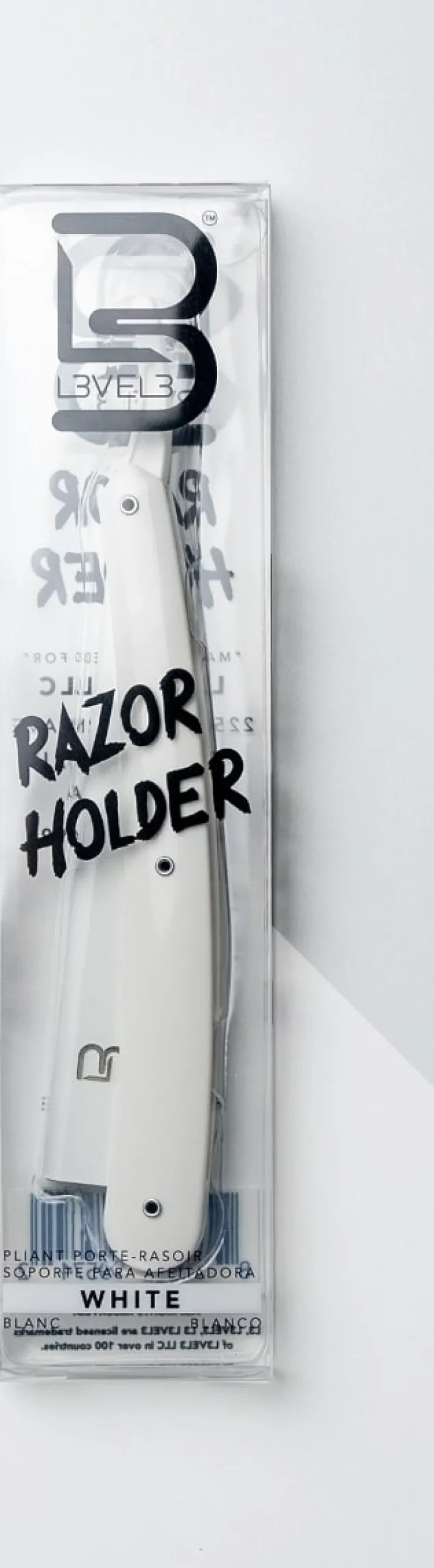 L3VEL3 Straight Razor Holder White