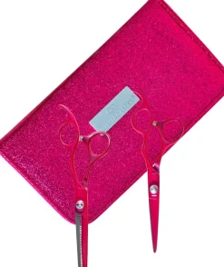 Olivia Garden Cutting scissors 5.75" + Thinner scissors 6" 35 Teeth SilkCut Think Pink 2 (U)