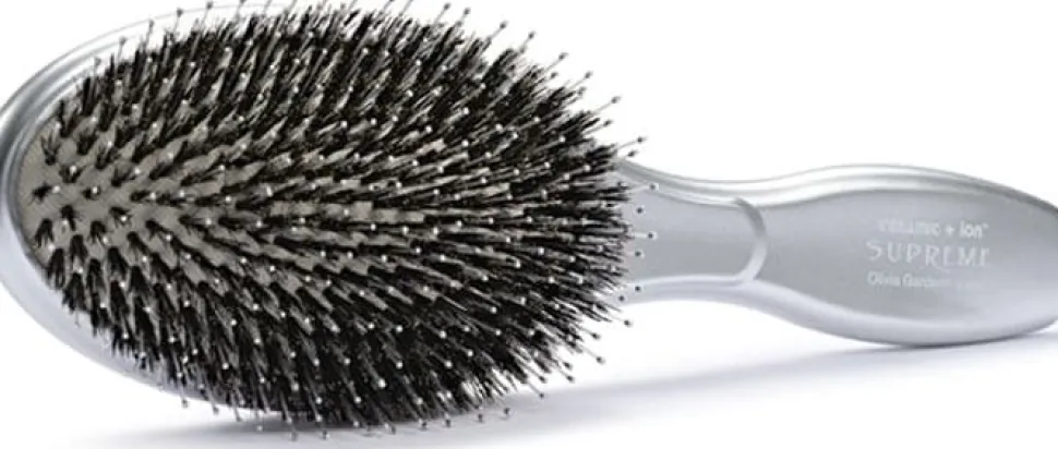Olivia Garden Expert Care Oval - Boar & Nylon Bristles Silver