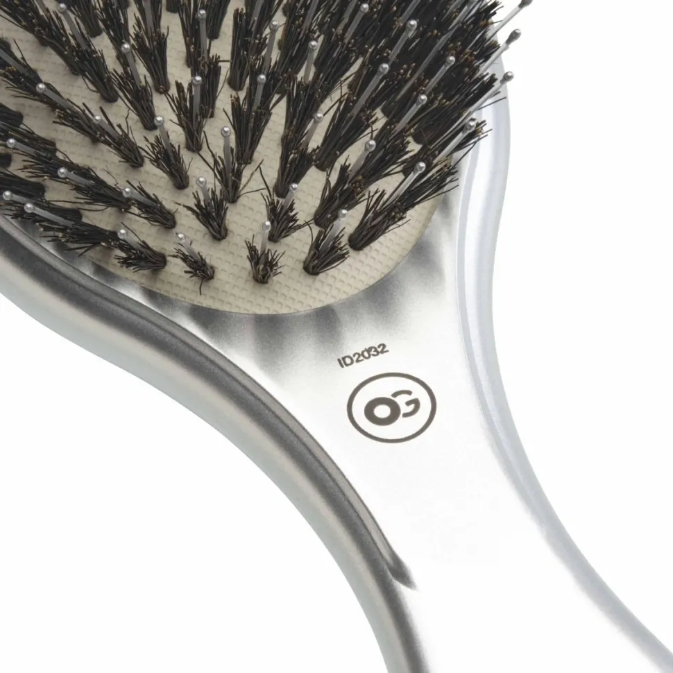 Olivia Garden Expert Care Oval - Boar & Nylon Bristles Silver