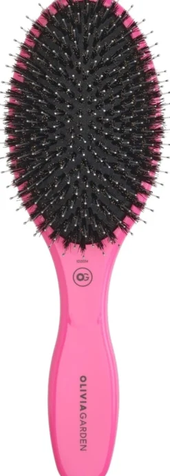 Olivia Garden Expert Care Oval - Boar & Nylon Bristles Pink
