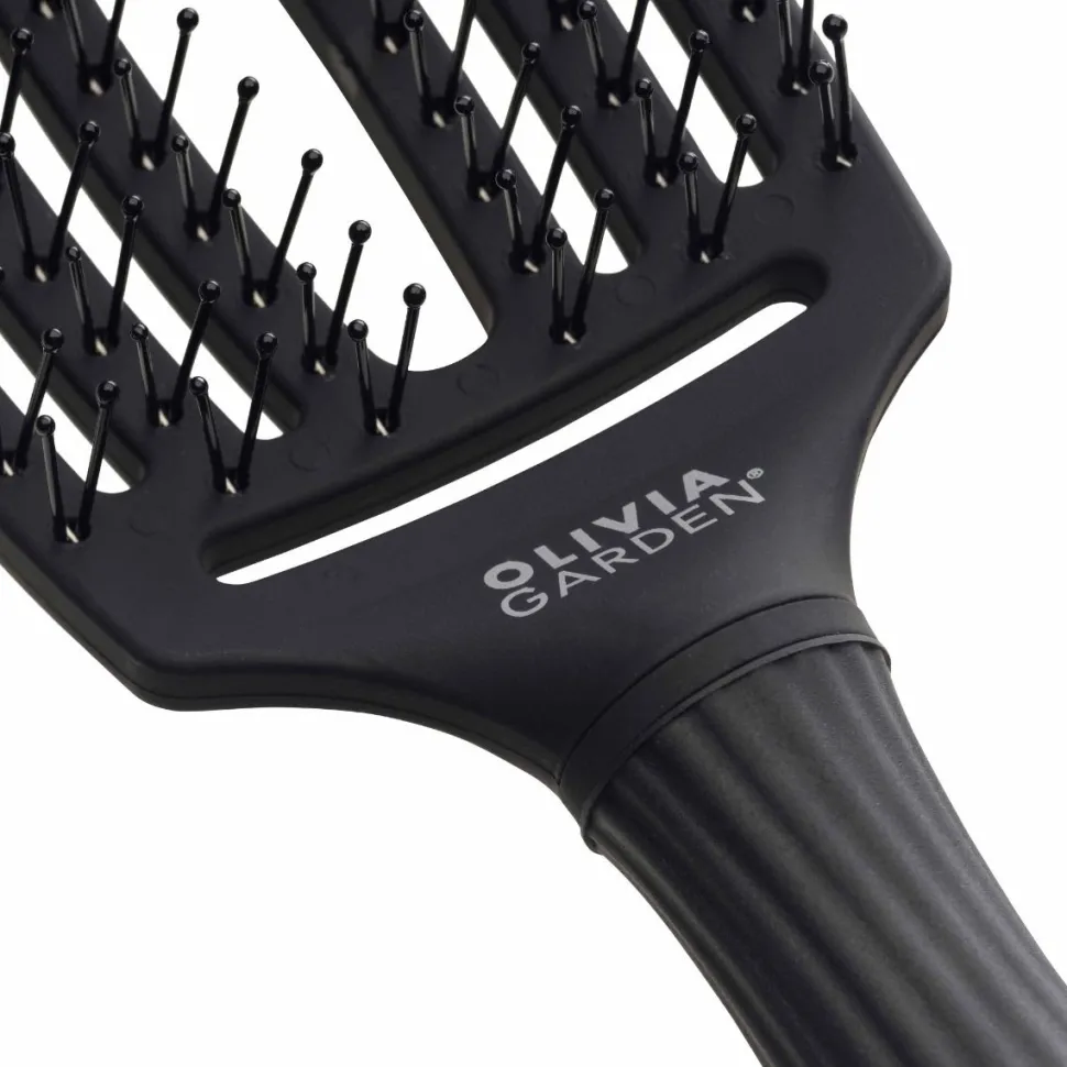 Olivia Garden OG Fingerbrush Care Iconic Double Bristles Black M