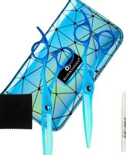 Olivia Garden PowerCut Rainbow Blue Set 6.25" Cutting and 6.0" Thinning scissor