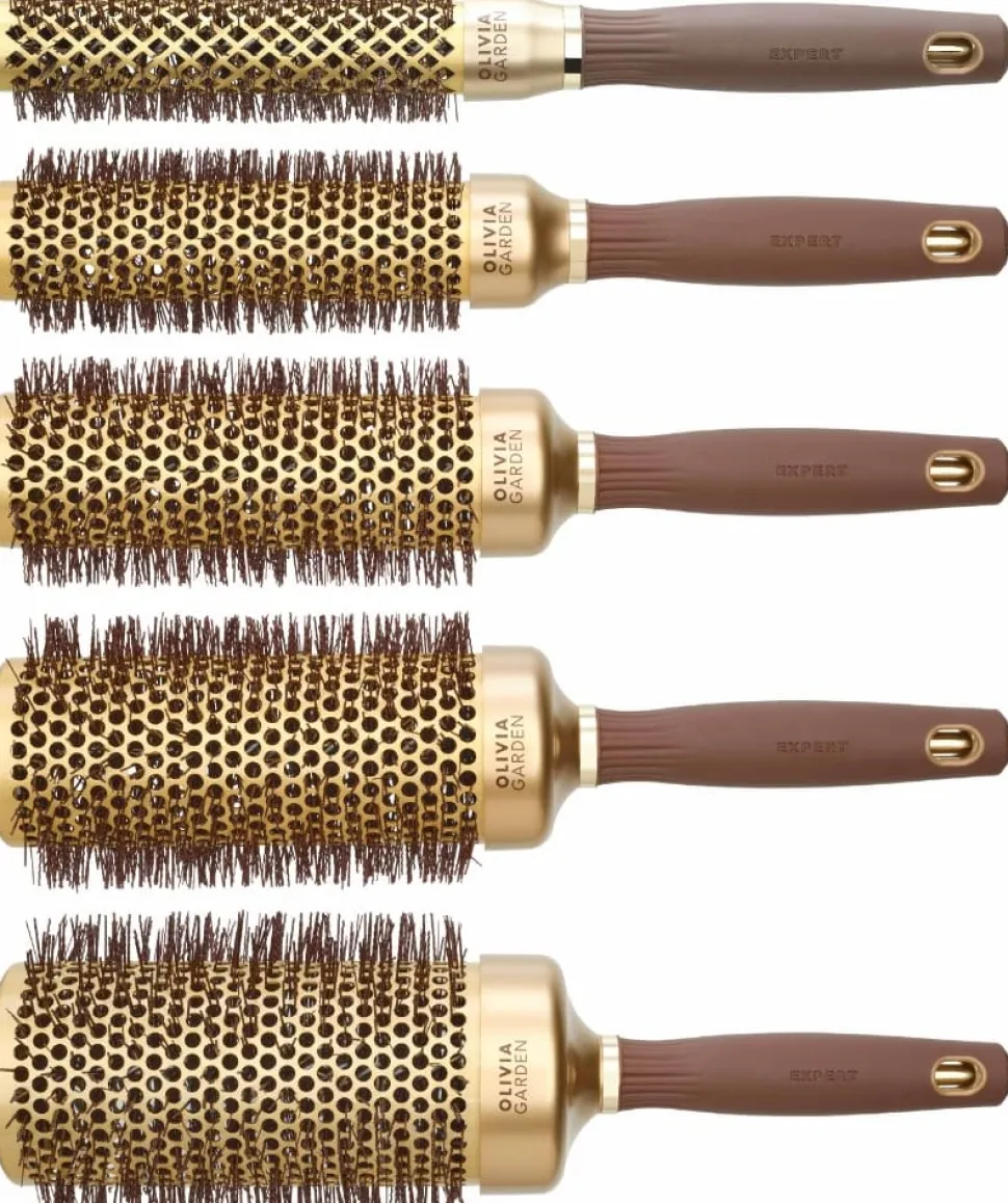 Olivia Garden XL Expert Blowout Speed Wavy Bristles Gold & Brown 25 mm