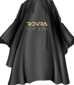 Rovra Barber Cape Black With Logo