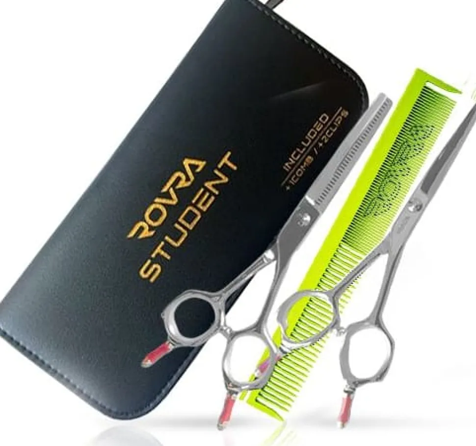 Rovra Set Scissors Student 5.5" + Hair Comb And Clips