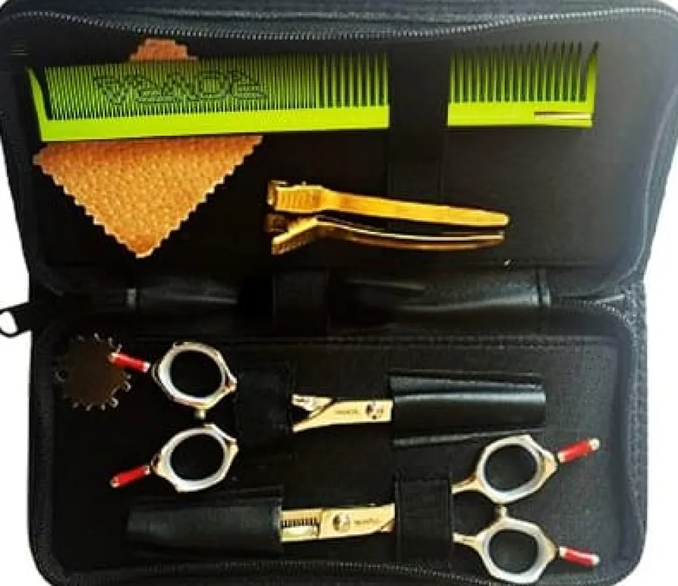 Rovra Set Scissors Student 5.5" + Hair Comb And Clips