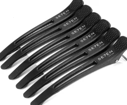Se7en Styles Black Hair Clips 6 Pcs