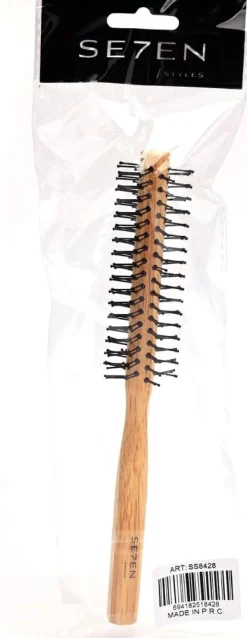 Se7en Styles White Wooden Round Brush 12 mm