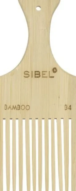 Sibel Bamboo B4 Wooden Antistatic Afro Comb 17,8 cm