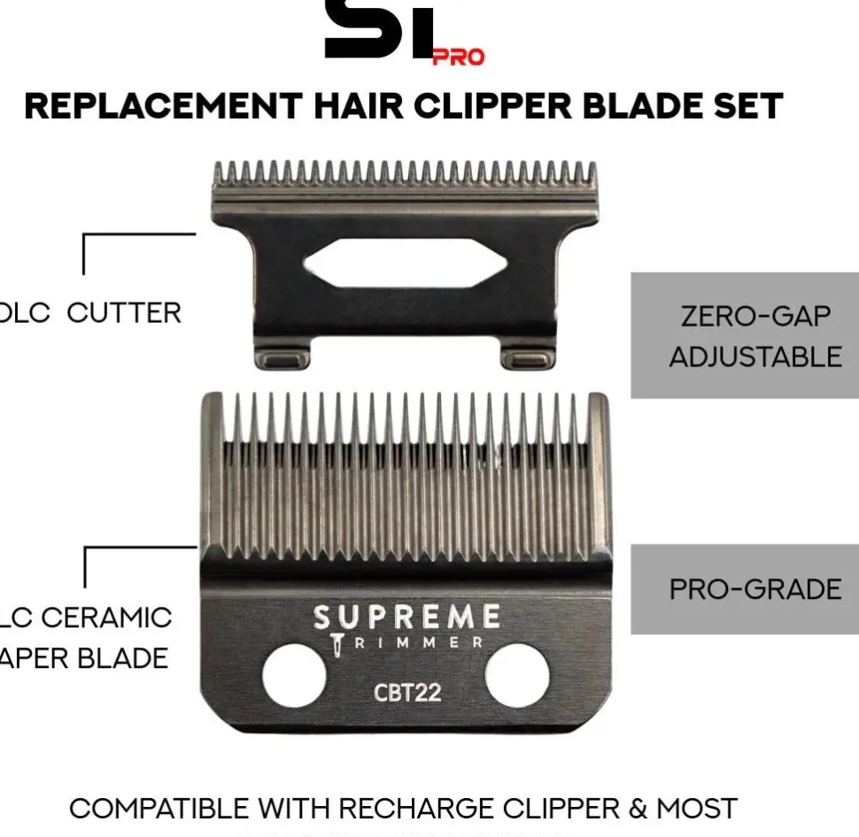 Supreme Trimmer Taper Blade for Recharge Clipper-CBT22